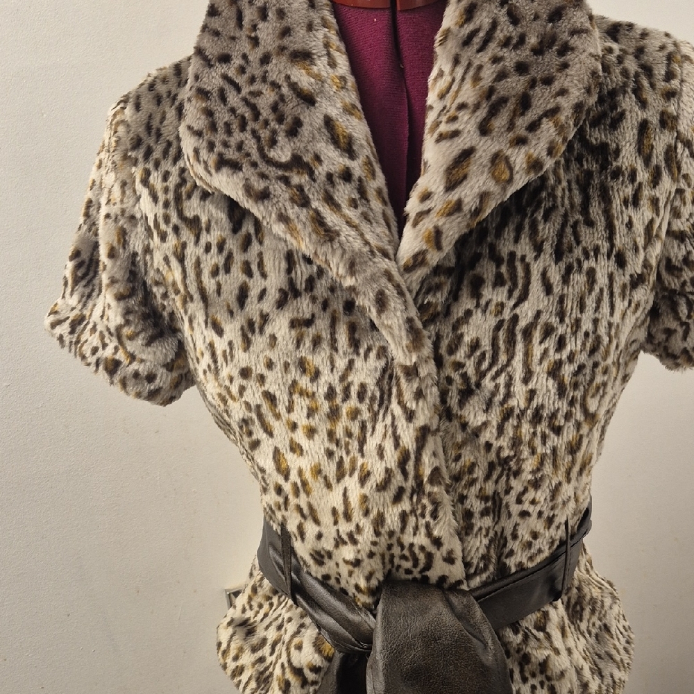 Leopard Print Faux Fur Jacket